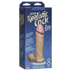 The Realistic Cock - With Removable Vac-u-lock Suction Cup - 8 Inch