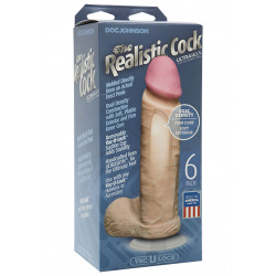 The Realistic Cock - With Removable Vac-u-lock Suction Cup - Ultraskyn - 6 Inch