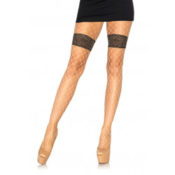 Diamond Net Tights With Floral