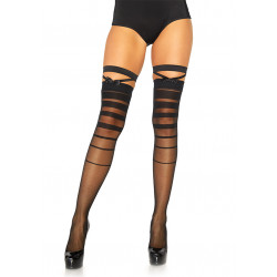 Halftone Striped Thigh Highs