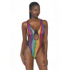 Rainbow Fishnet Bodysuit