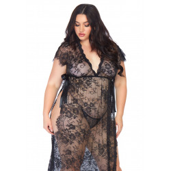 Lace Kaften Robe And Thong +