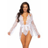 Floral Lace Teddy And Robe