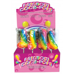 Rainbow Cock Pops Display 12pc