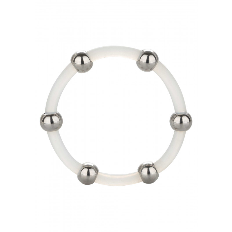 Steel Beaded Silicone Ring Xl