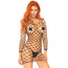 Long Sleeve Mini Net Dress